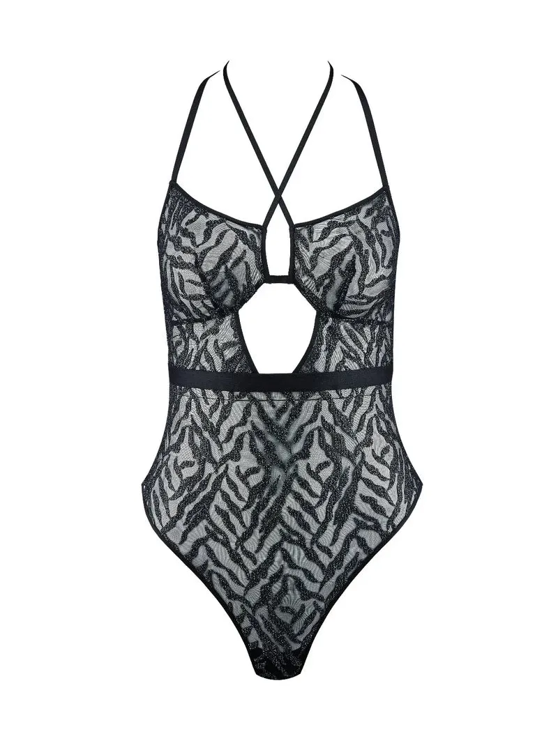 Black Silver Moonlight Shadow Bodysuit