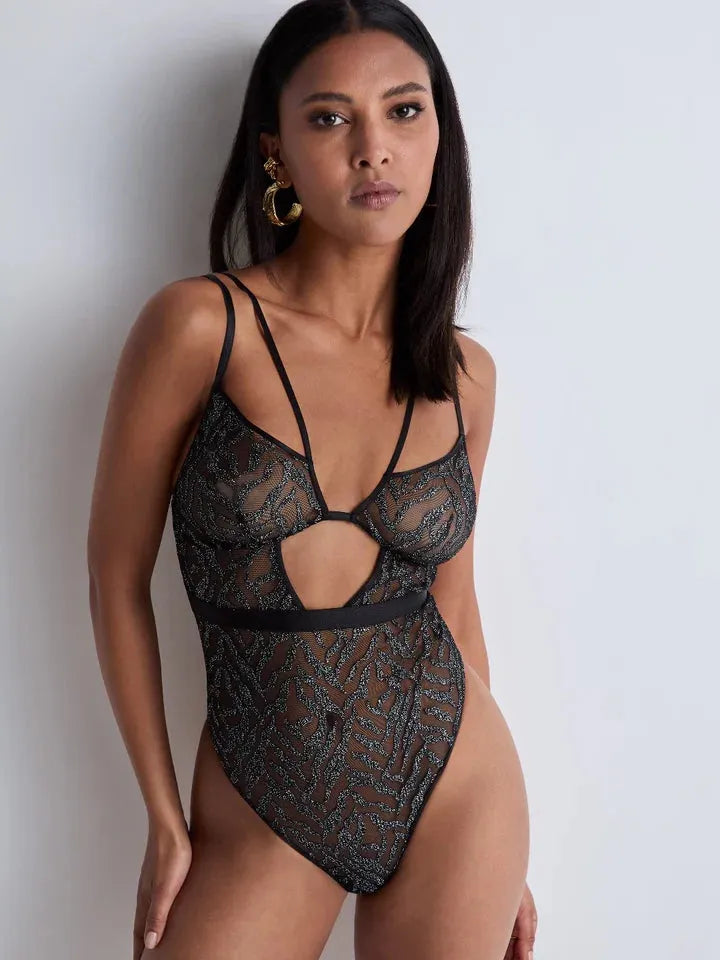 Black Silver Moonlight Shadow Bodysuit