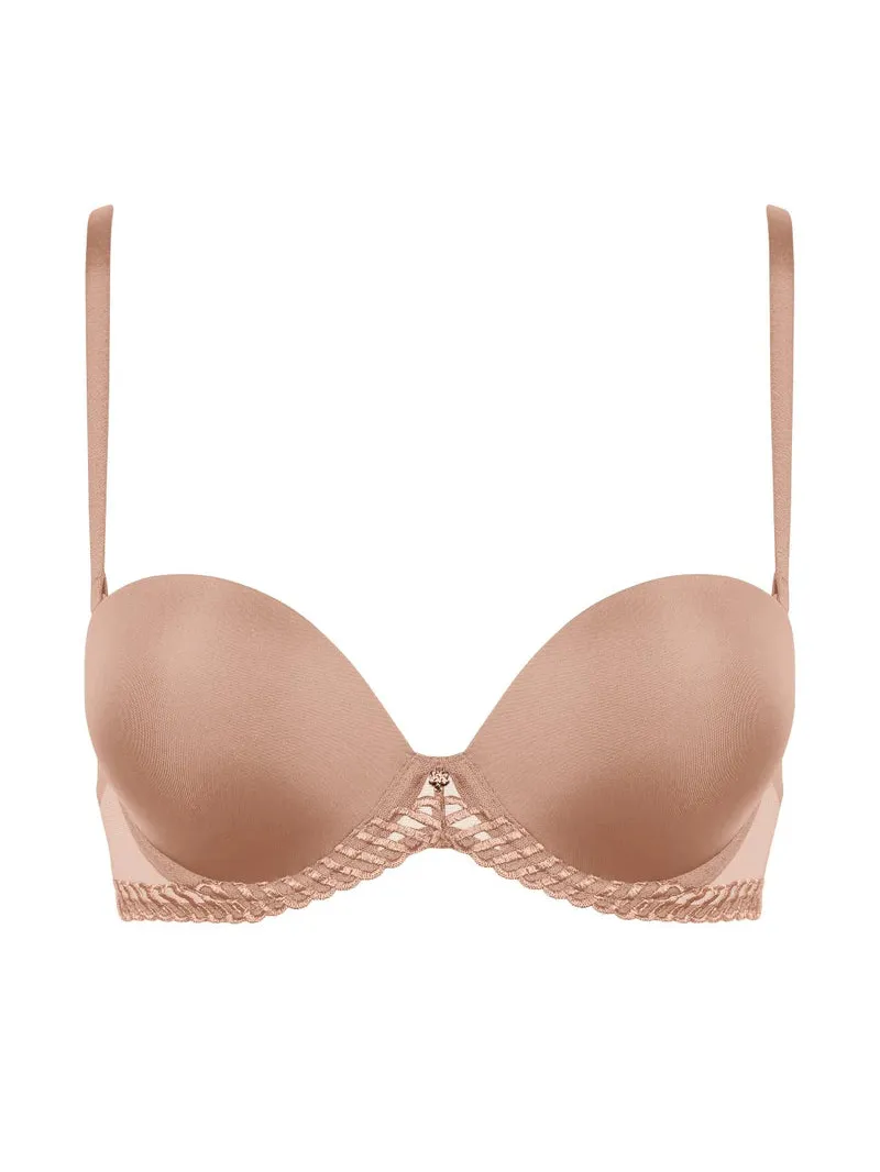 Sand Sheer Emotion Full Cup Moulded Bandeau Bra