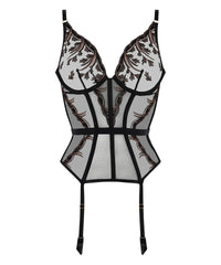 Aubade-Black Stripes Guepiere Cosmic Romance Underwire Basque
