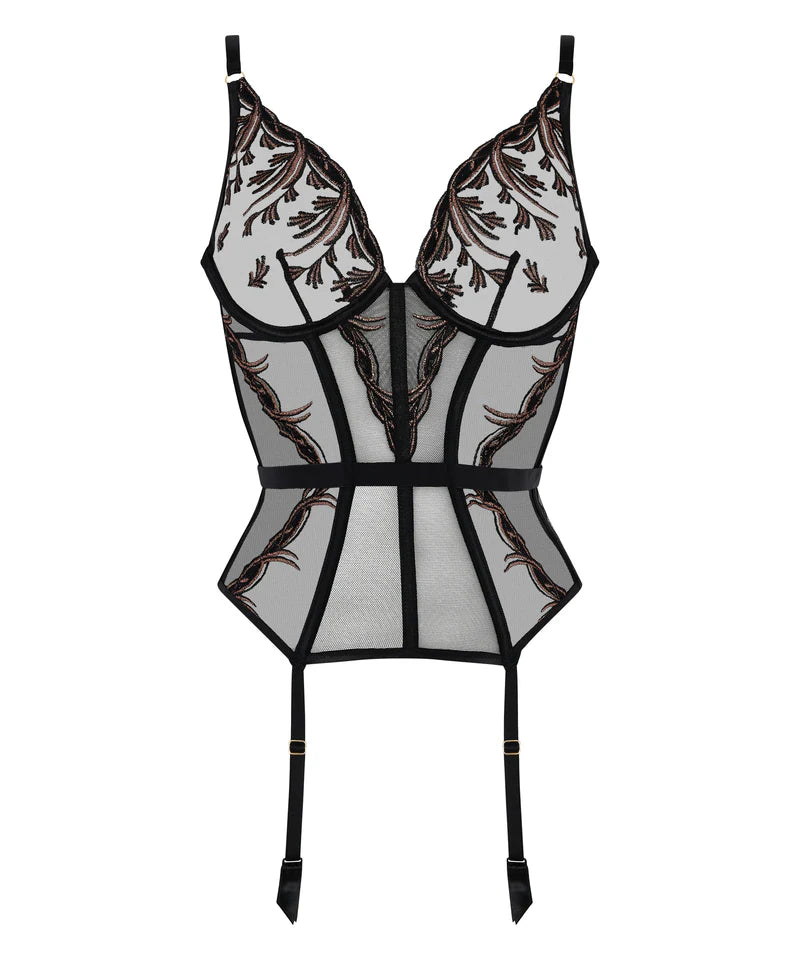 Aubade-Black Stripes Guepiere Cosmic Romance Underwire Basque