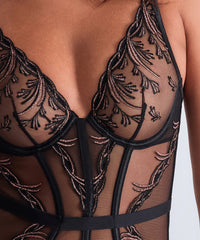 Aubade-Black Stripes Guepiere Cosmic Romance Underwire Basque