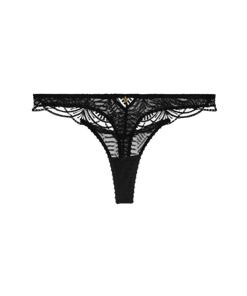 Aubade-Sheer emotion Black/ Sand Tanga vibes