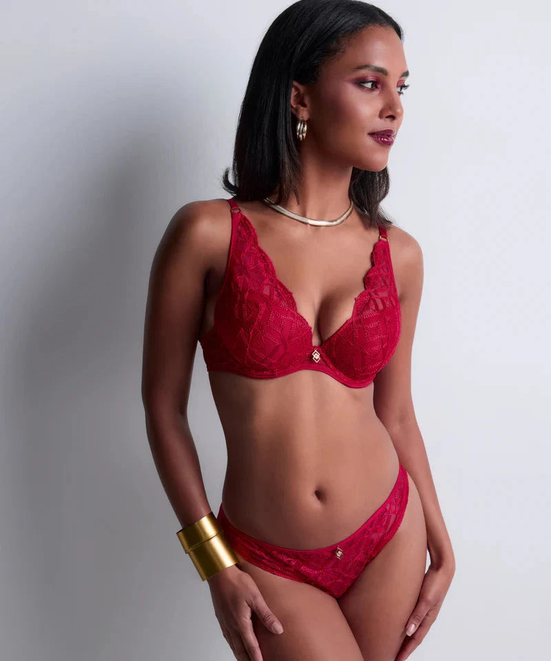 Aubade Red Sense of Illusion Push Up Bra