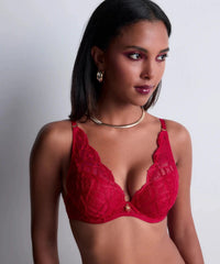Aubade Red Sense of Illusion Push Up Bra