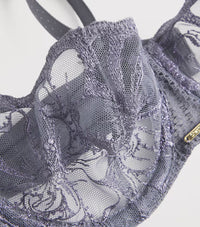 Grey Fancy Fleurs Demi Lace Bra