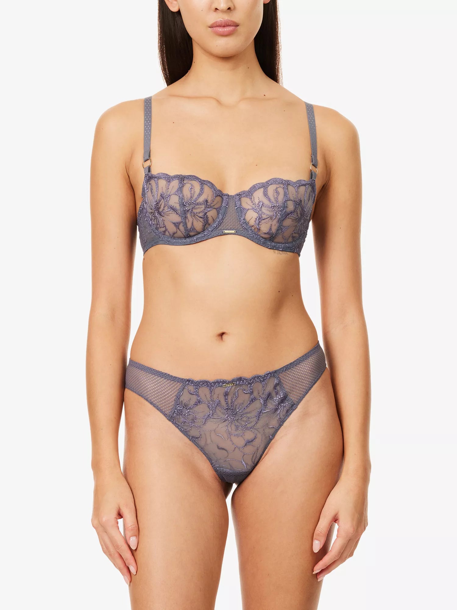 Chantelle-Fancy Fleurs Grey Tanga