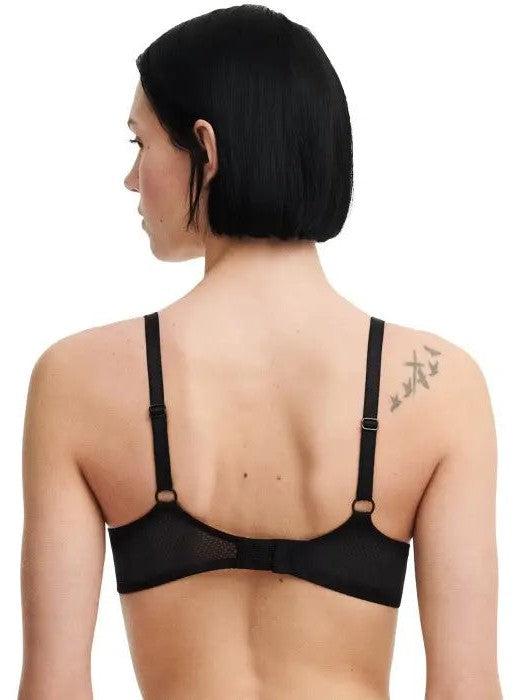 Chantelle Fleurs Signature Black Leather Plunge Bra