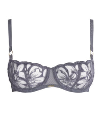Chantelle-Grey Fancy Fleurs Demi Lace Bra