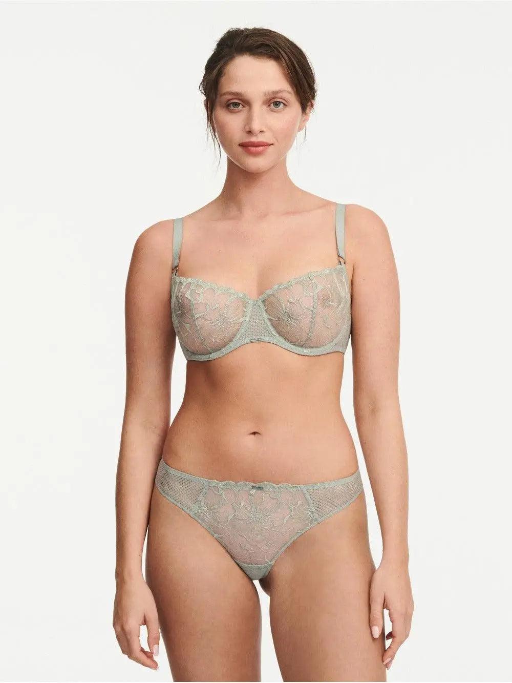 Chantelle Mint Fleurs Demi Bra