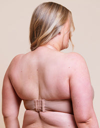 Curvy Kate Luxe Strapless Multiway Bra CK2601 in Latte, back view with halterneck straps