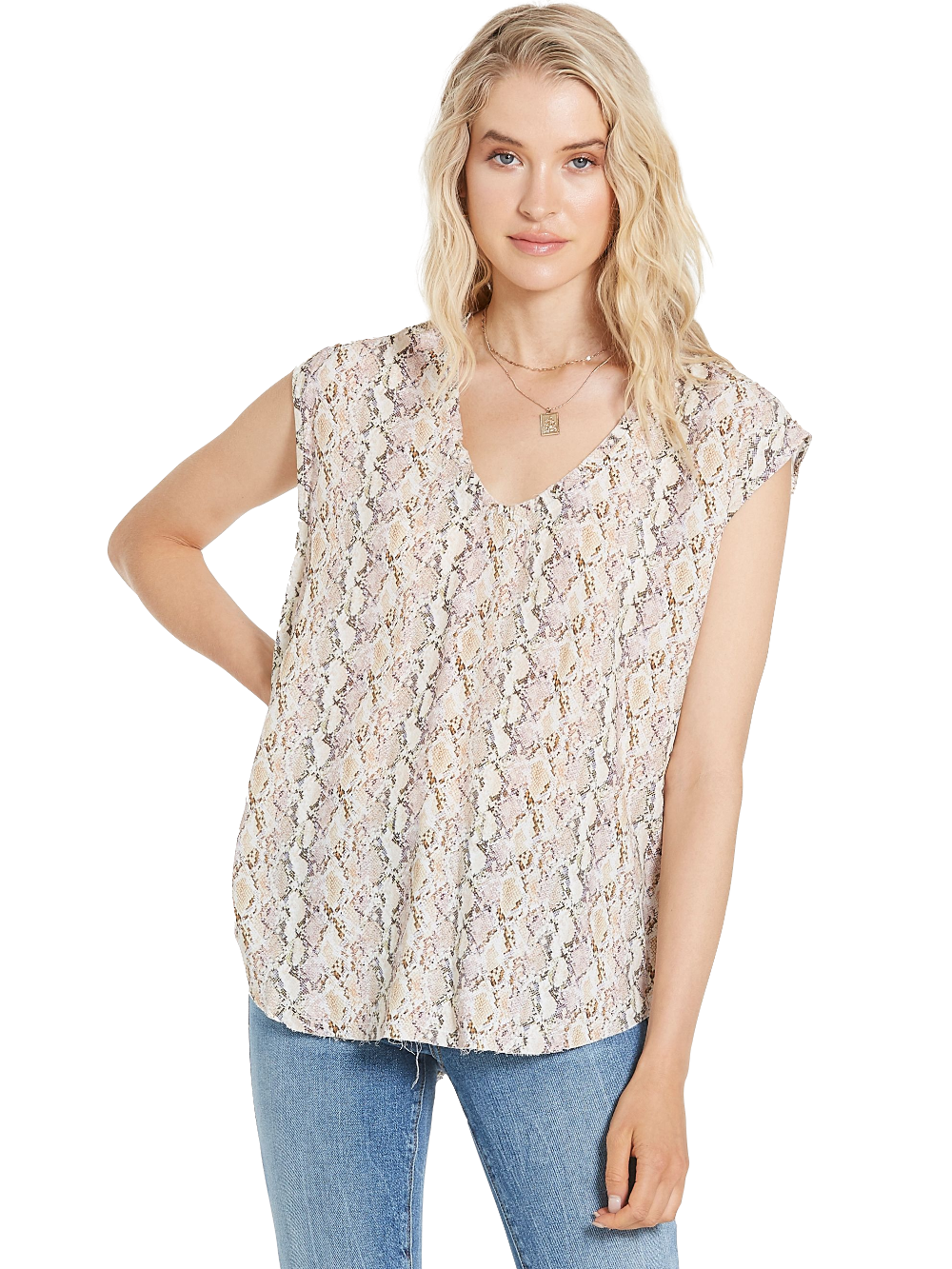 Dear John Twilight Mauve Thistle Snake Top