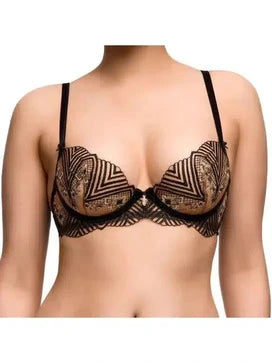 Black Fortunia Plunge Bra
