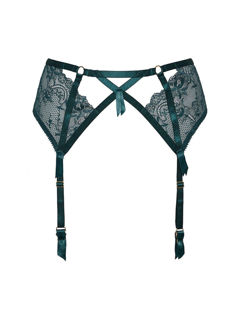 Dita Von Teese Lucite Blue Madam X Suspender LaBella Intimates & Boutique Dita Von Teese Lucite Blue Madam X Suspender LaBella Intimates & Boutique