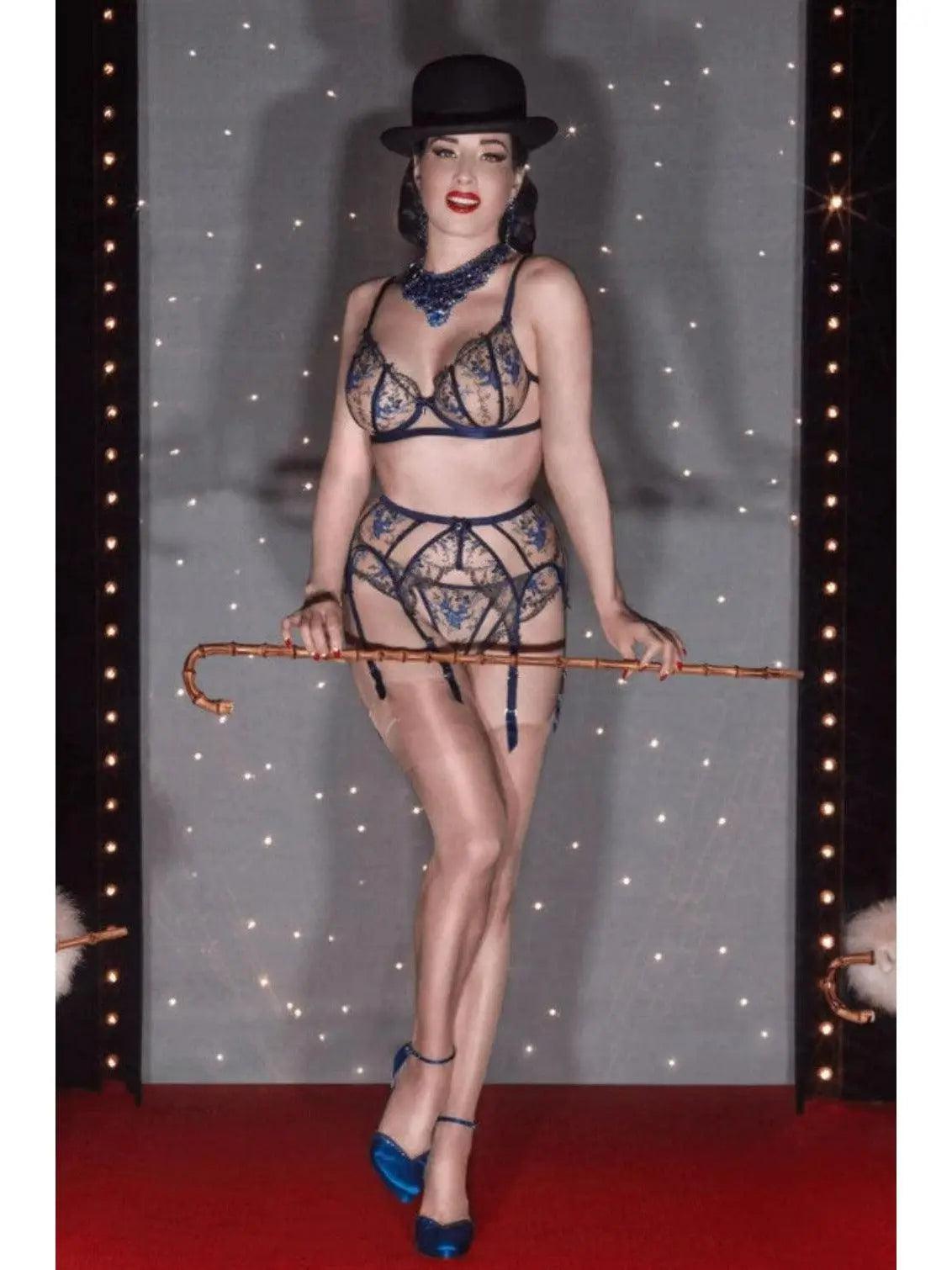 Dita Von Teese Queens' Blue Femmoiselle Suspender Garter Belt LaBella Intimates & Boutique Dita Von Teese Queens' Blue Femmoiselle Suspender Garter Belt LaBella Intimates & Boutique