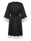 Effetto Lingerie-Black Effetto Satin Robe