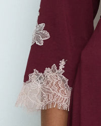 Effetto Lingerie-Cherry Lacquer Gone with the Wind 3/4 Sleeve Robe