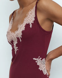 Effetto Lingerie-Cherry Lacquer Gone with the Wind Cami and Short Set