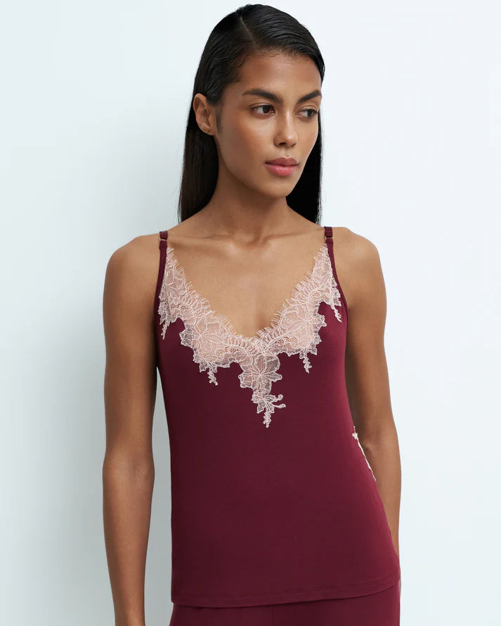 Effetto Lingerie-Cherry Lacquer Gone with the Wind Cami and Short Set