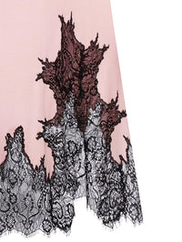 Effetto Lingerie-Pink & Black Lace Chemise with Breast Support
