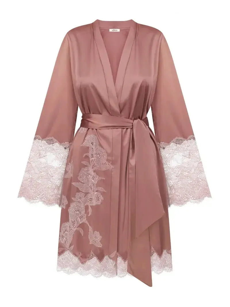 Effetto Lingerie-Wood Rose Effetto Satin Robe
