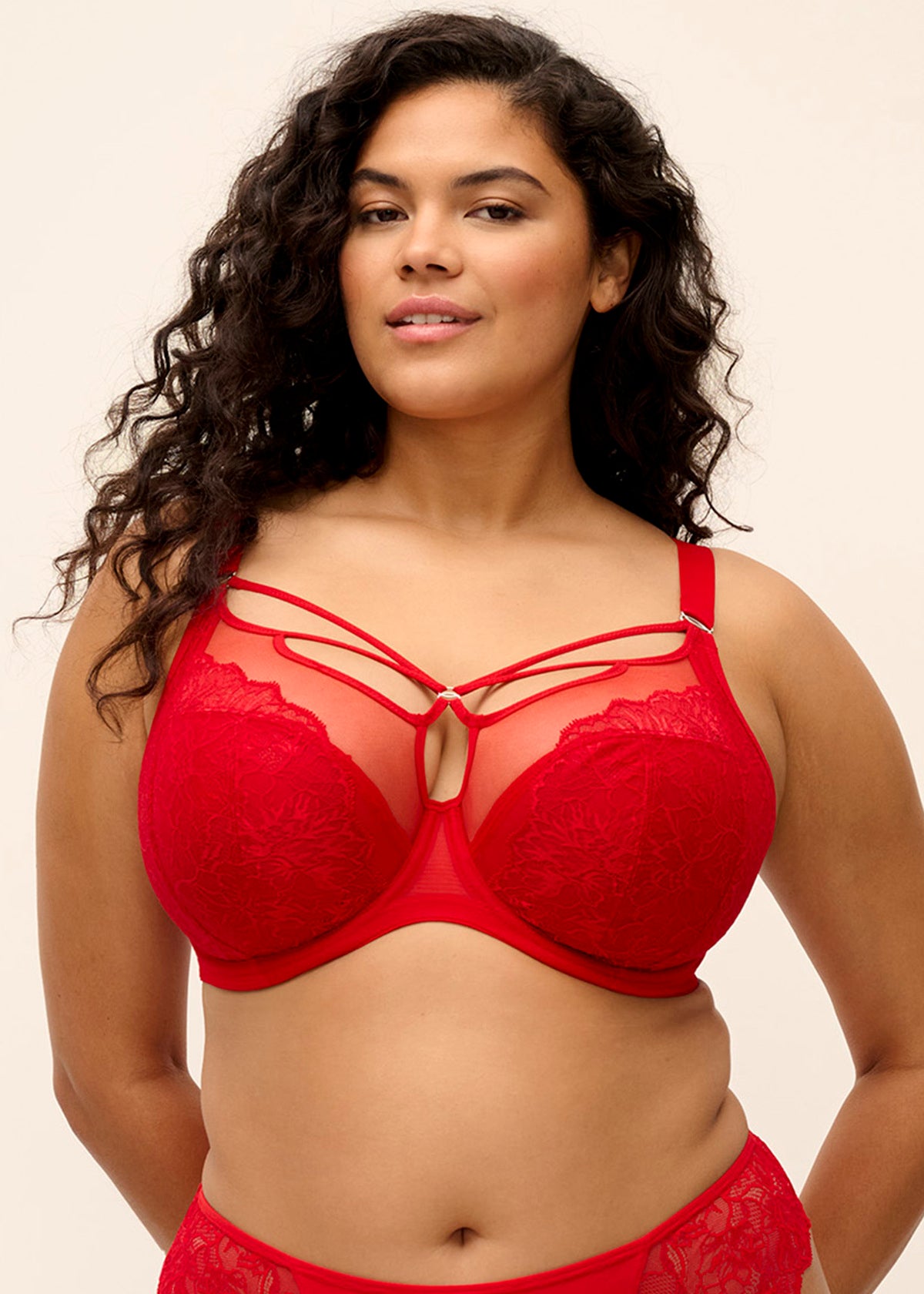 Elomi Brianna Plunge Bra EL8080HAD in Haute Red – product view 1