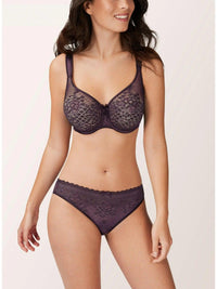 Empreinte Melody Invisible full cup bra in burgundy color