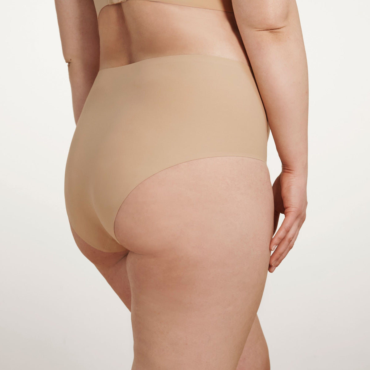 Evelyn & Bobbie High Waisted Retro Bikini in Sand – back view