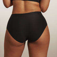 Evelyn & Bobbie High Waisted Retro Bikini in Black – back view