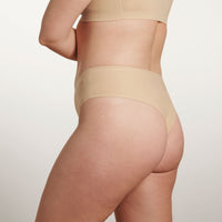 Evelyn & Bobbie High Waisted Thong in Sand – back view