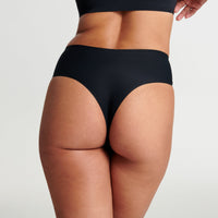 Evelyn & Bobbie High Waisted Thong in Black – back view