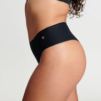 Evelyn & Bobbie High Waisted Thong in Black – side view