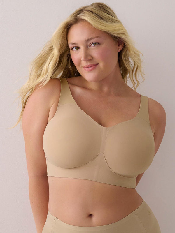 Evelyn & Bobbie The Busty Bra in sand – front view