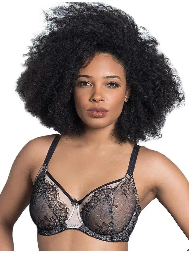 Fit Fully Yours Ava see-thru lace bra in black color