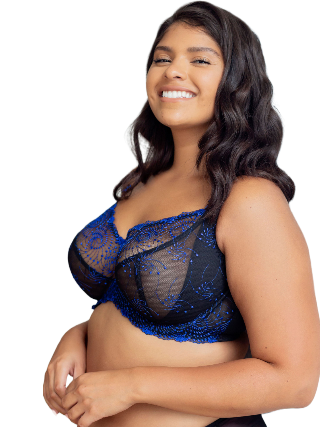 Black Cobalt Nicole See-Thru Lace Bra