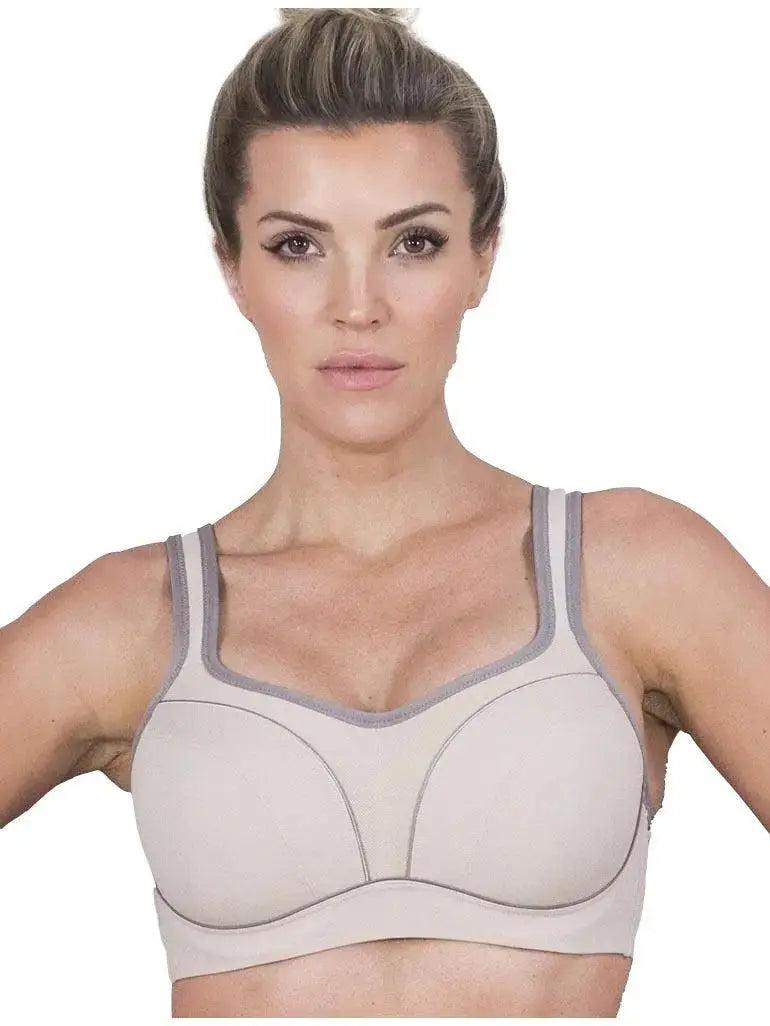 Fit Fully Yours Pauline sports bra in fawn and dark taupe color