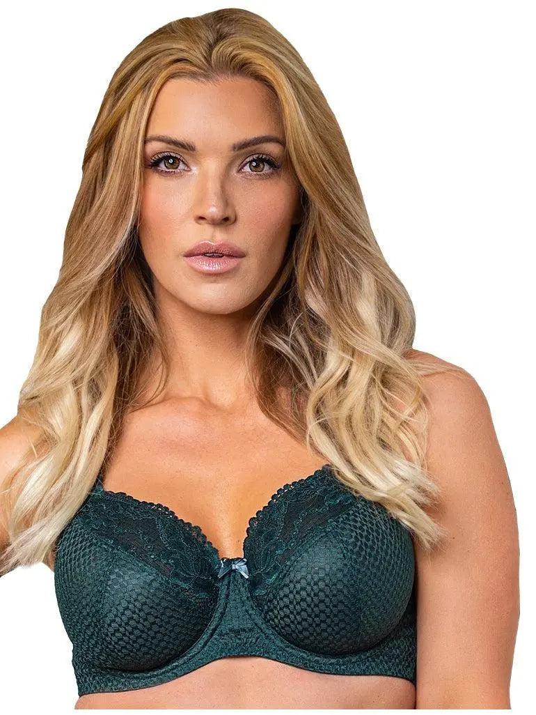 Fit Fully Yours Serena Lace Bra in Forrest Green color