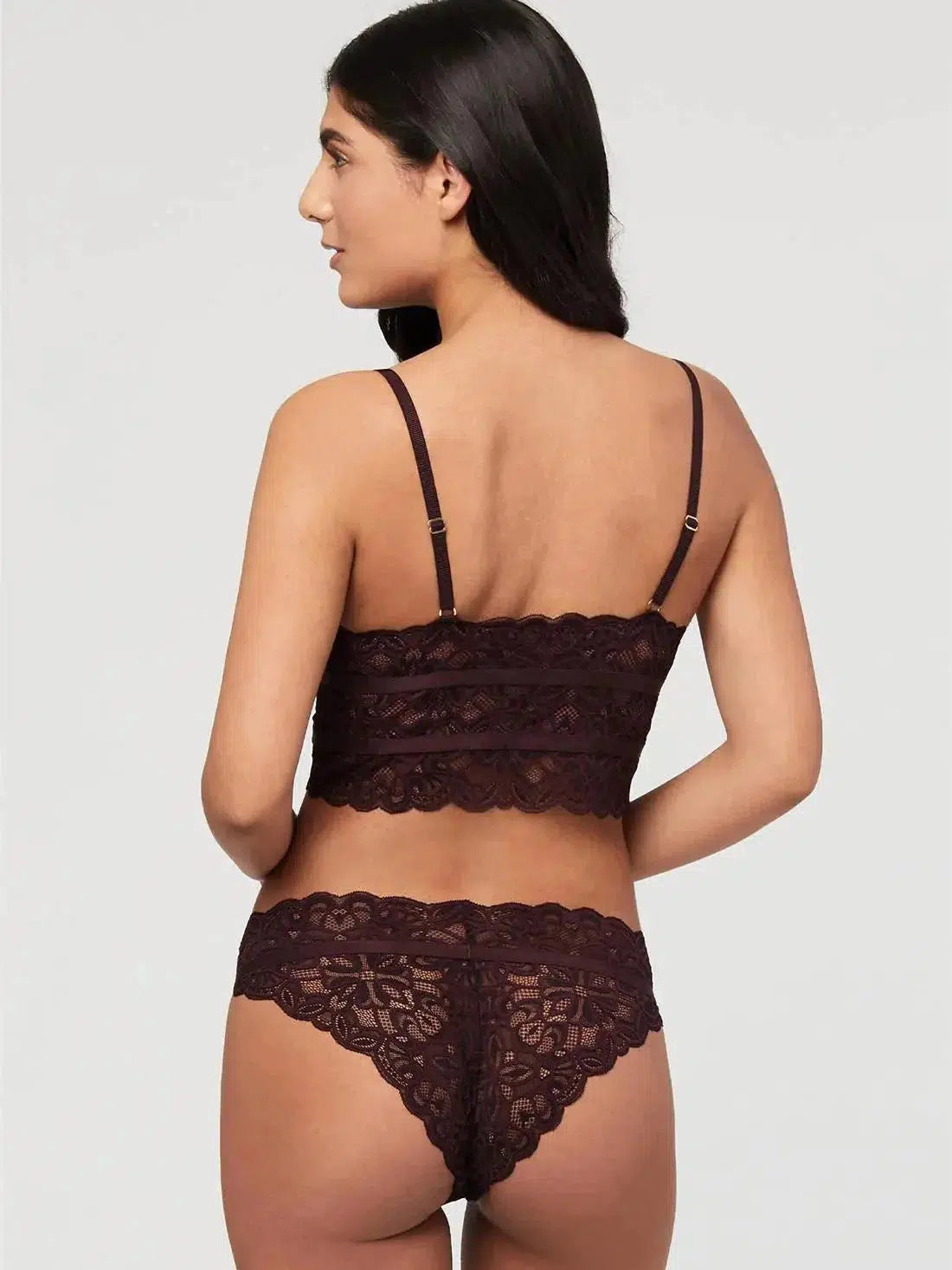 Fleurt Cocoa Longline Bralette & Brazilian Panty Set