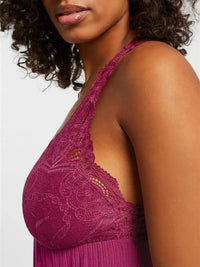 Fleurt-Cranberry Pointelle Iconic Full Chemise