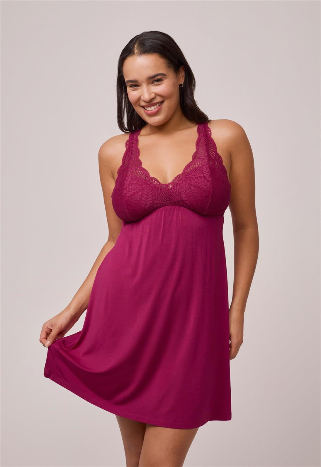 Fleur’t Belle Époque Full Chemise 680F in Dark Cherry – official product view 4