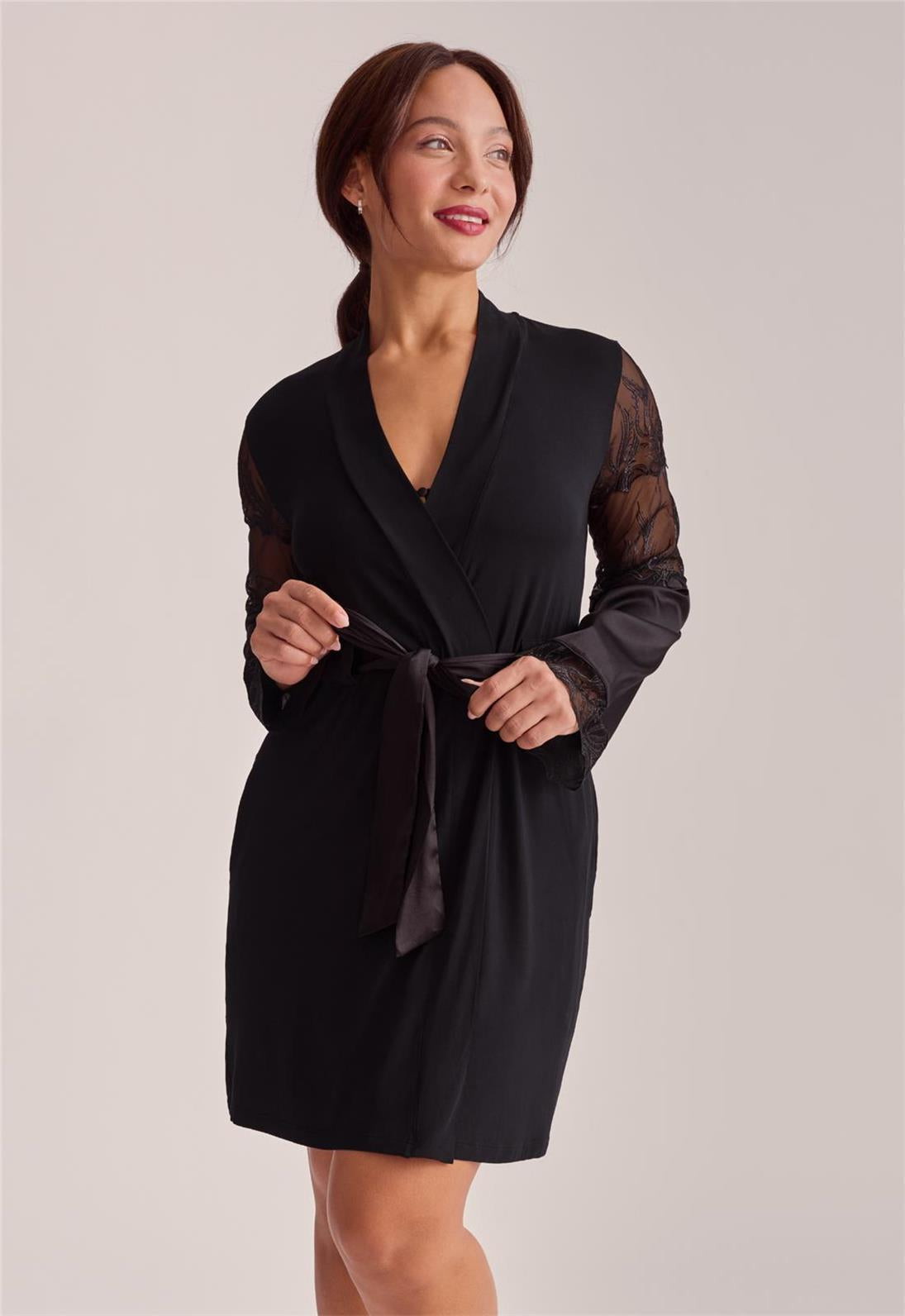 Fleur’t Desire Kimono style 6325 in Black – official product view 2