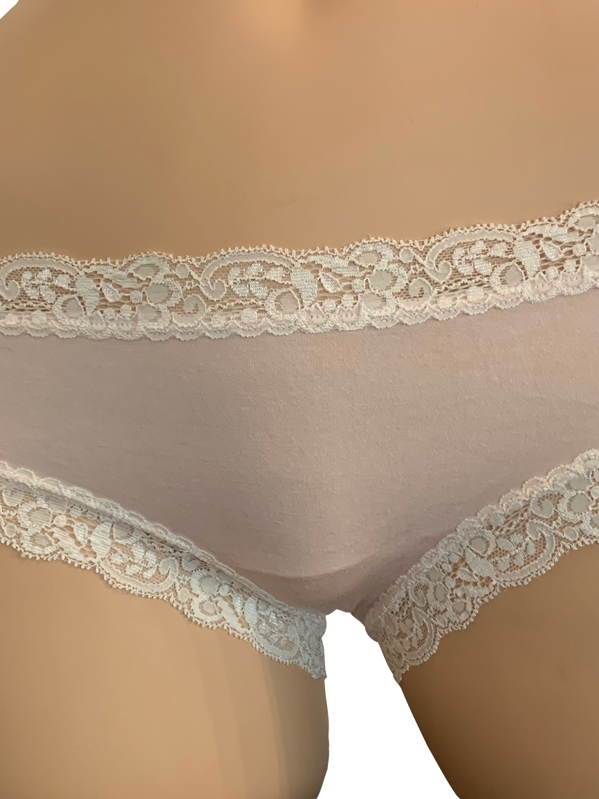 Fleurt iconic boyshorts in lotus color wiht ivory lace trim