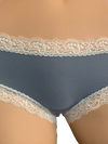 Fleurt iconic boyshorts in sea dust color with chantilly lace trim