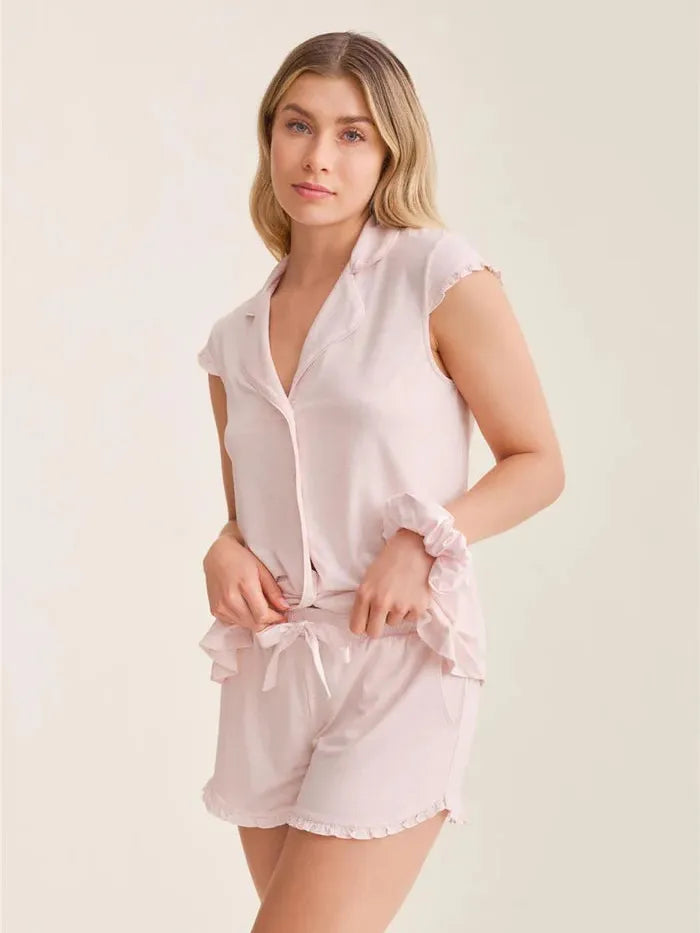 Fleurt-Fleur't Strawberry Whip Shortie PJ Set with Scrunchie