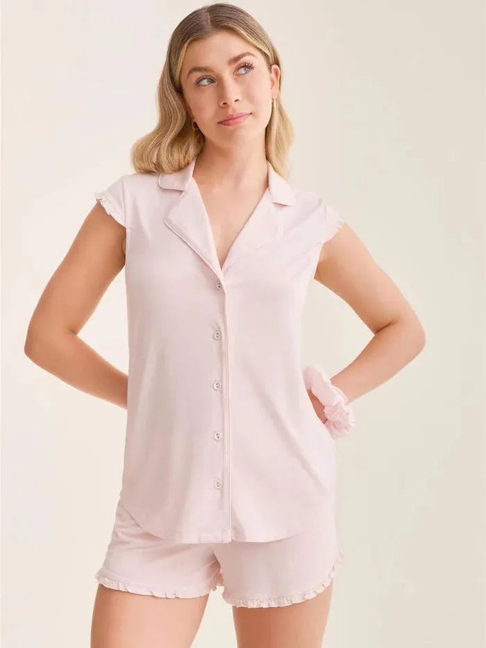 Fleurt-Fleur't Strawberry Whip Shortie PJ Set with Scrunchie