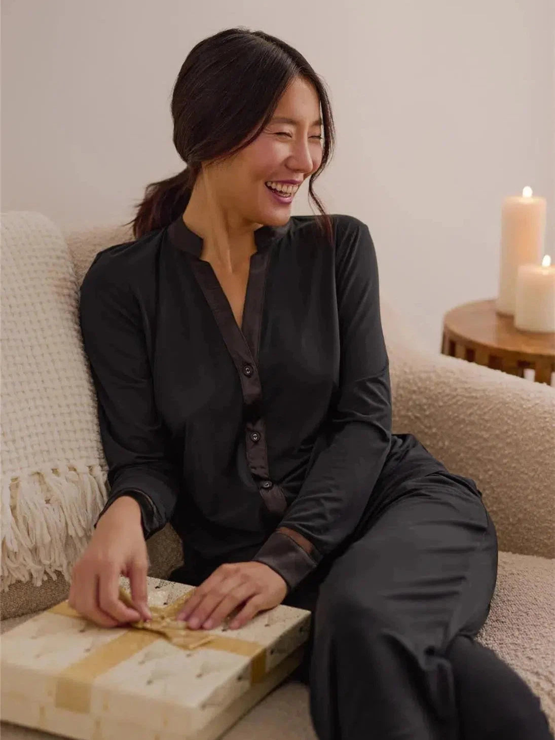 Fleurt-Black Tuxedo PJ Set