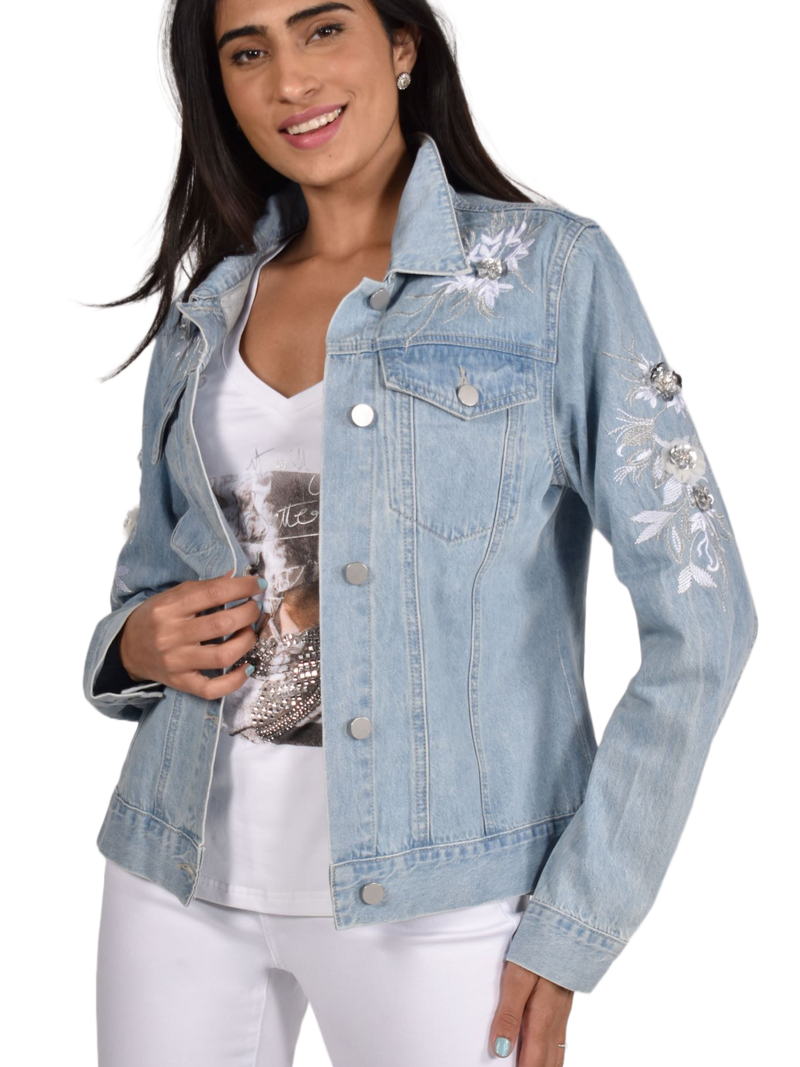 Frank Lyman Light Blue Denim Jacket Style 226127U