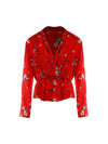 Frank Lyman Red Flower Long Sleeve Top Style