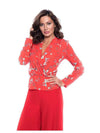 Frank Lyman Red Flower Long Sleeve Top Style