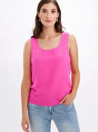 Frank Lyman Fuchsia Rounded Neck Top 246416.